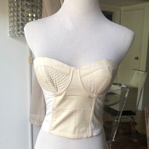 H&M Cream Bustier sleeveless corset Top size 4